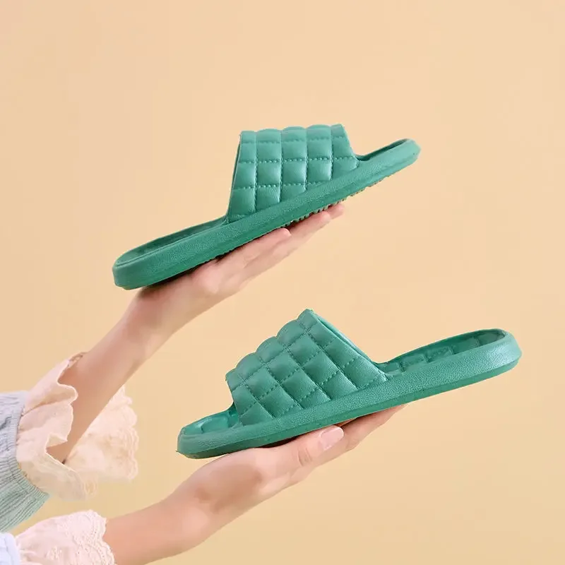 Shoes for Women Sandals Open Toe House Bathroom Green Soft Slides Home Flat Indoor Woman Slippers Free Shipping Low Price G W B