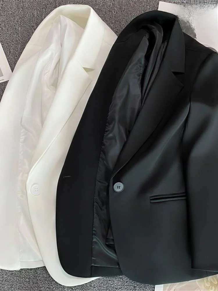 

ort White Suit Jaet Women's 2024 Spring New Korean Version One Button Slimming Versatile Small Size Perfect Fit