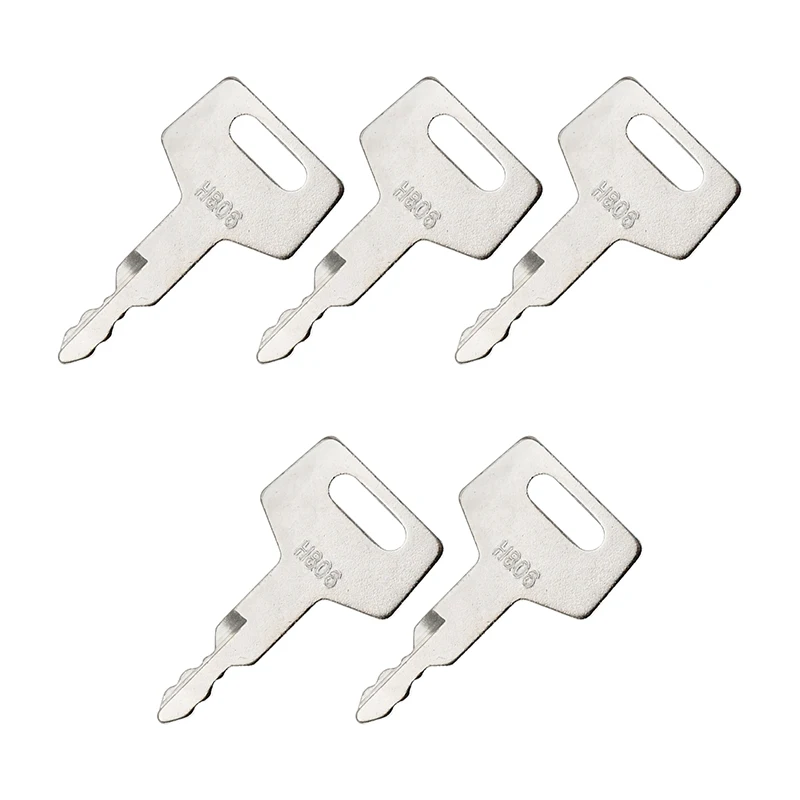 5PCS 17001-00019 Ignition Switch H806 Key 180845 For New Holland Excavator Case Mini Excavator Mustang Hitachi Heavy Equipment