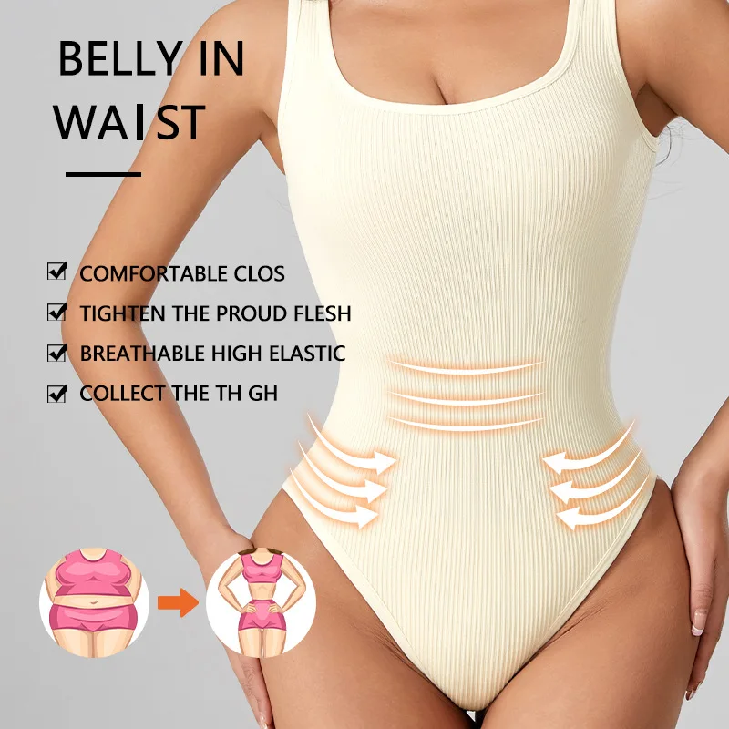 Naisstoo Shapewear Bodysuit Women Light Tummy Control Hooks Crotch Daily Wear Thong Body Shaper Stree Jumpsuit - Image 2
