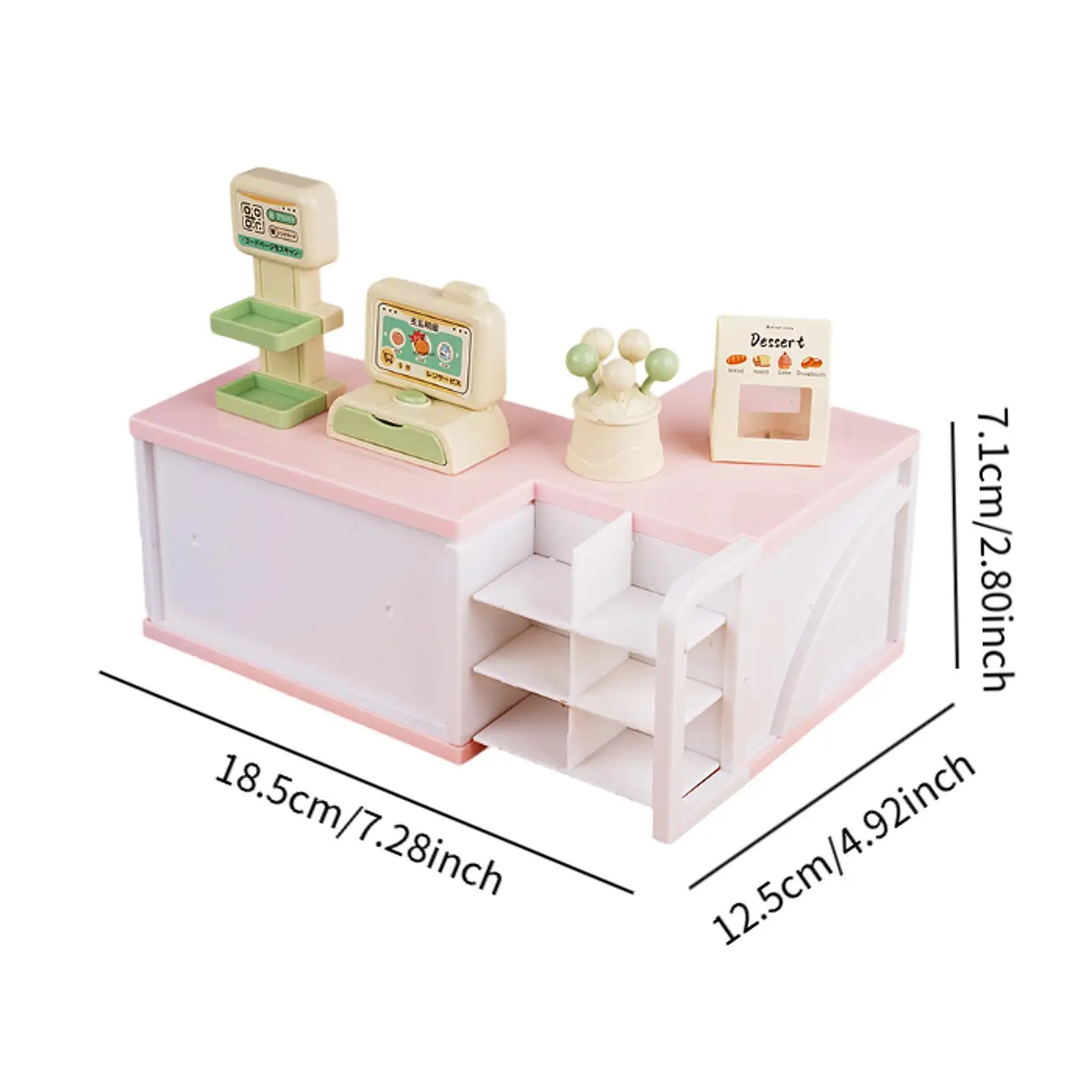 เครื่องบันทึกเงินสดขนาดเล็กสำหรับเล่นบ้านตุ๊กตา สเกล 1:12 สำหรับเด็กอายุ 3 ปีขึ้นไป