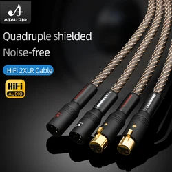 ATAUDIO HiFi XLR Audio Cable Quad Shielding Noise-free  2XLR Male to 2XLR Female Cable for Mixer Microphone Amplifier