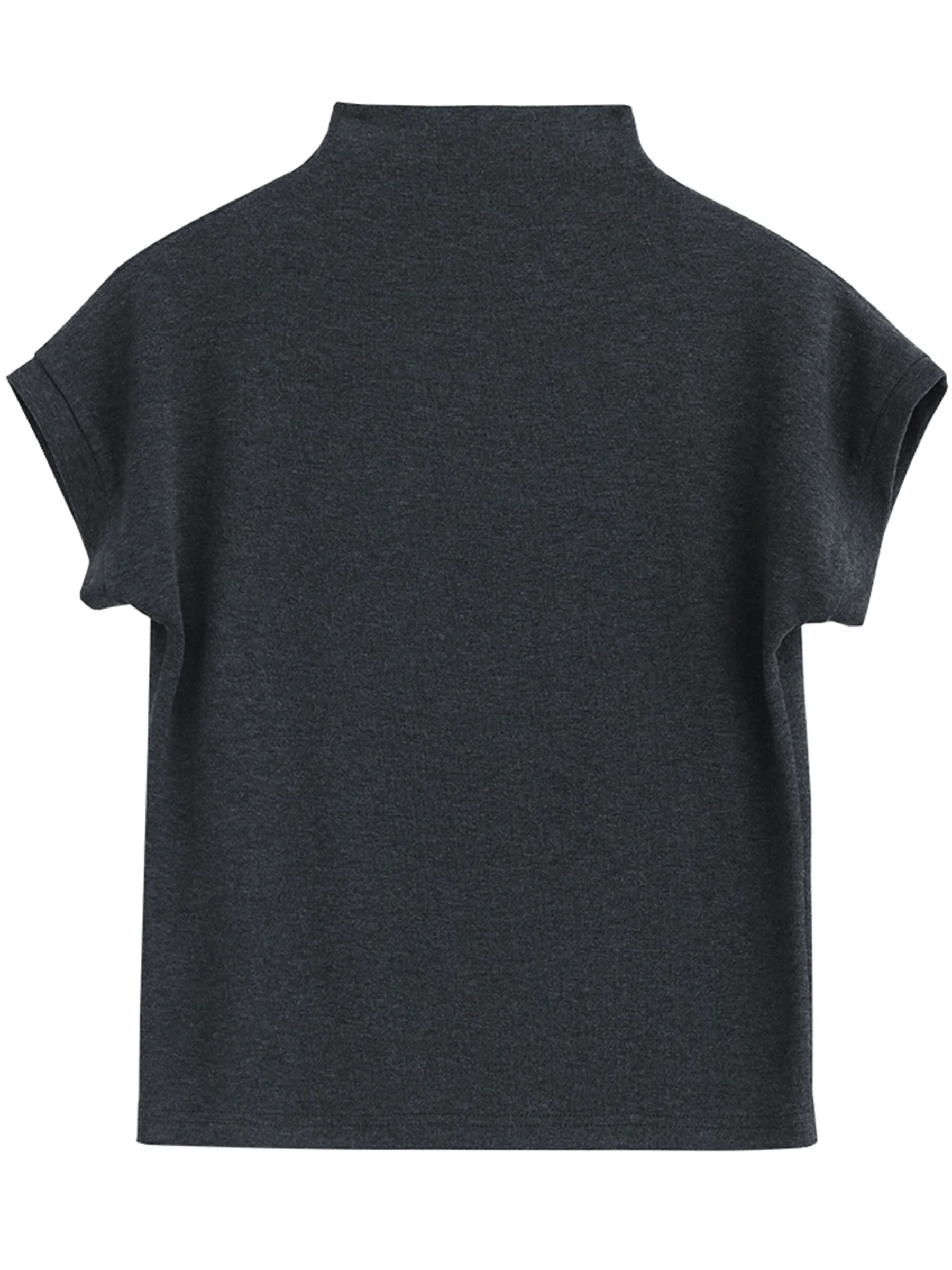 تي شيرت نسائي من CHIC VEN تي شيرت سادة بنصف رقبة عالية بقصة ضيقة تي شيرت نسائي أساسي مرن لربيع وخريف 2025