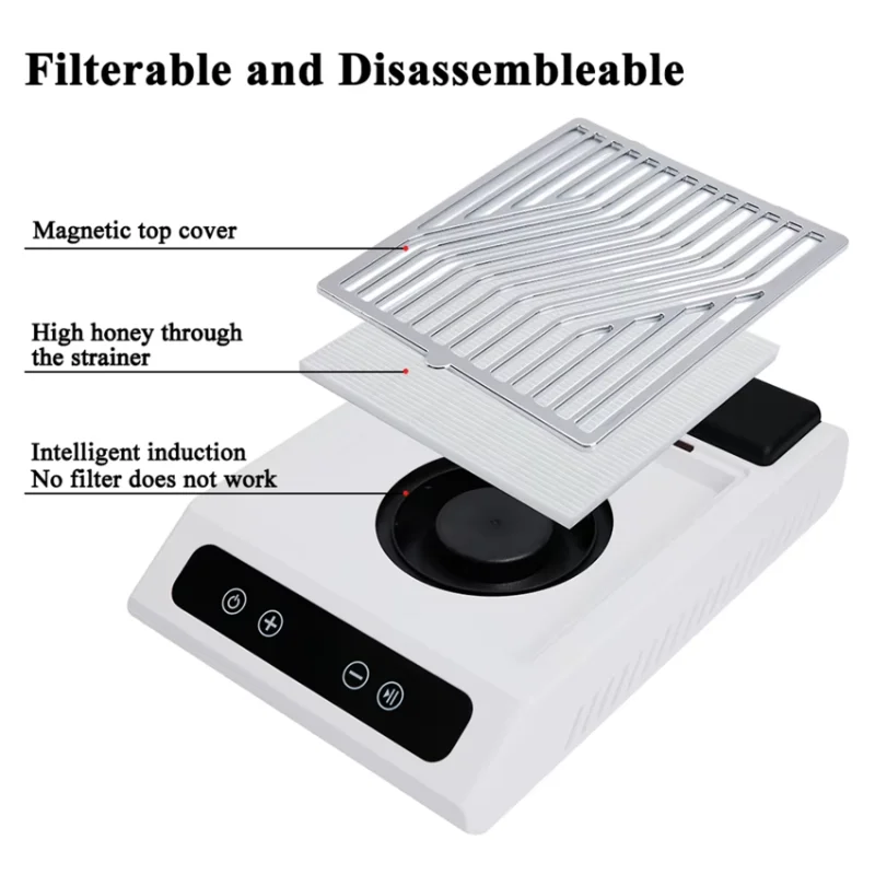 ASWUT-Nail Dust Collector Adjustable Speed 100W High-Power-Rechargeable With Filter EU EU Plug