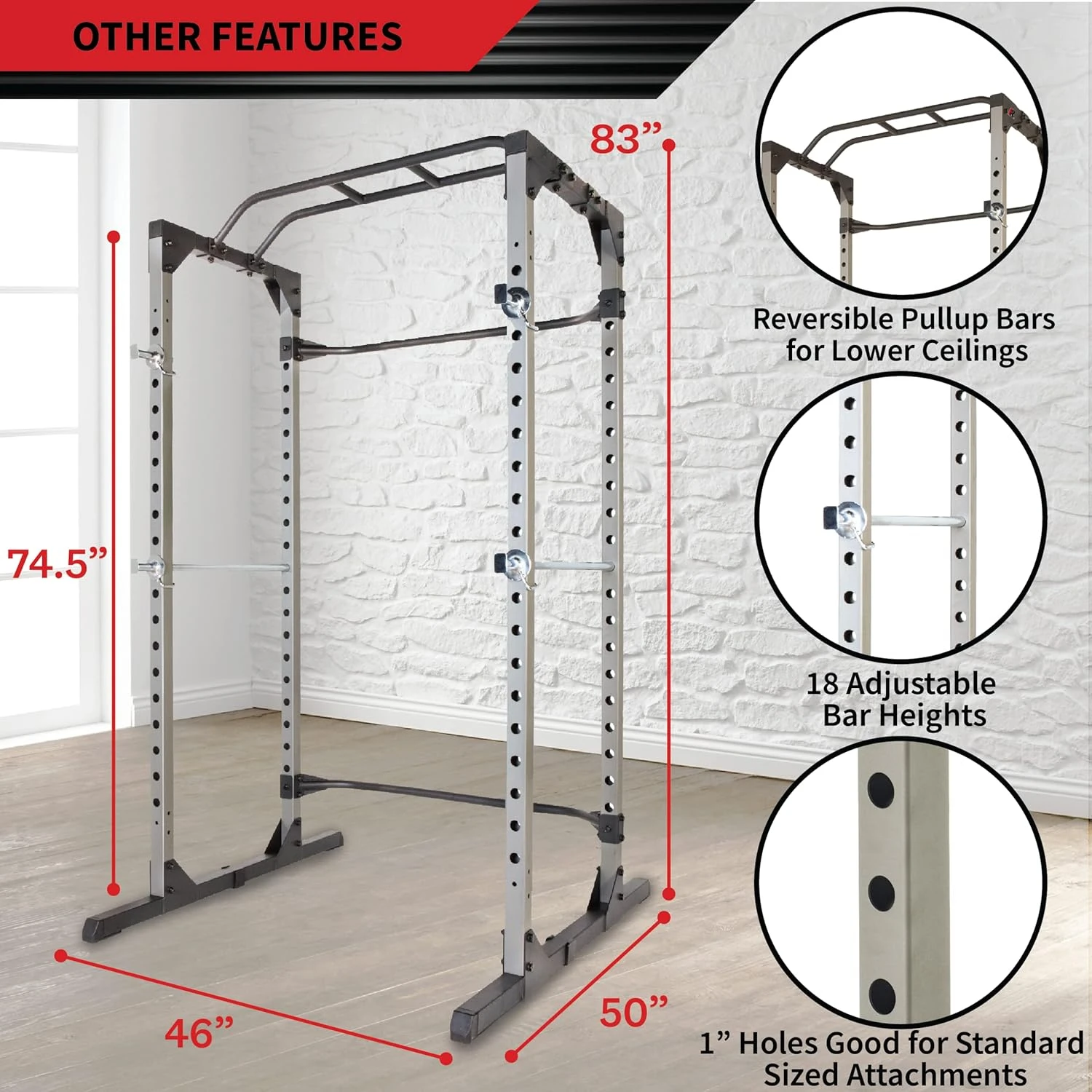 Agachamento e Bench Rack Combos, Realidade Fitness, Power Cage, Pulldown LAT opcional e Leg Holdown Attachment