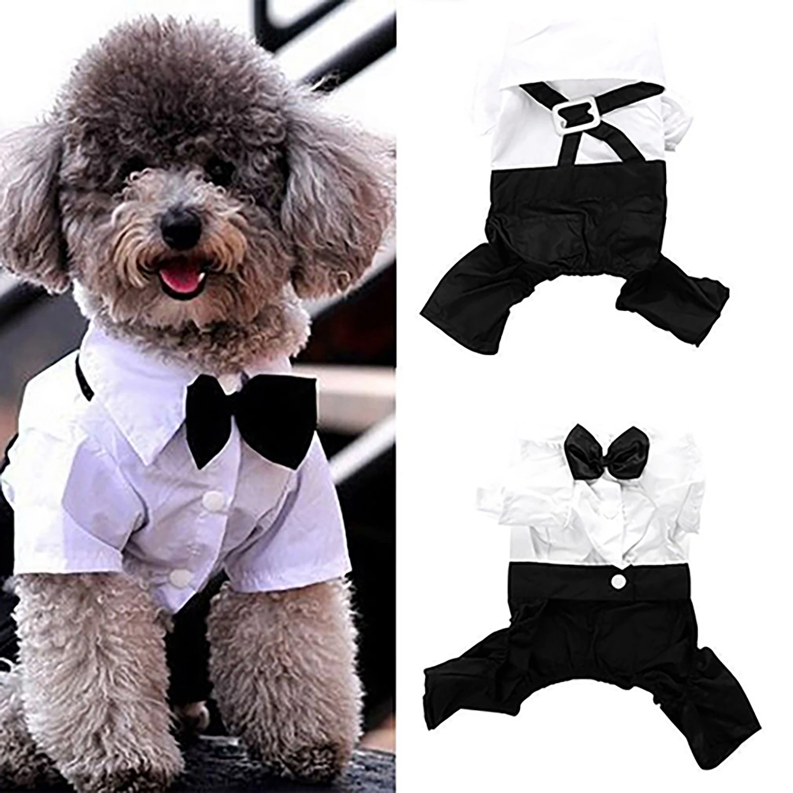 귀여운 남성 애완견 고양이 옷, 애완견 고양이 웨딩 드레스, 프린스 턱시도, 나비 넥타이 셔츠 정장, 강아지 고양이 점프 슈트, 애완 동물 제품