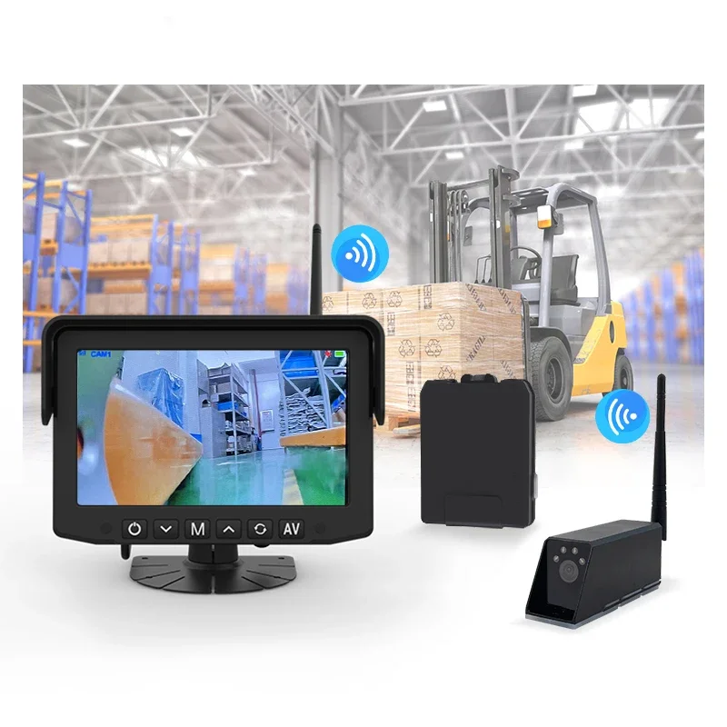 2026 MCY Wireless Backup Camera 7inch Monitor 2.4Ghz Wireless Reach Truck Forklift Camera System