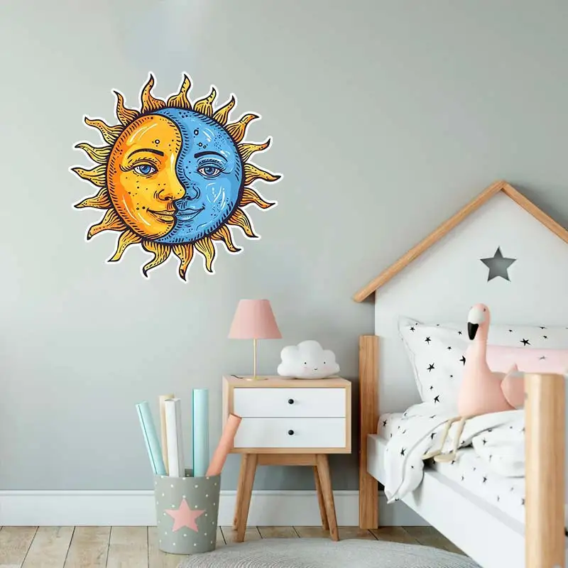 Sun and Moon Wall Sticker Bathroom Decor Living Room Cabinet Refrigerator Home Decoration Vinyl