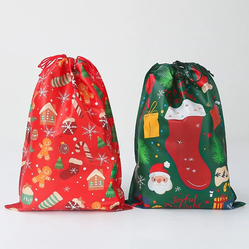 2026 السنة الجديدة 30x40 40x55 سنتيمتر سانتا كلوز الحقيبة غير المنسوجة ، حفلة عيد الميلاد كيس الحلوى ، عطلة احتفالية هدية الرباط حقيبة نافيداد #3