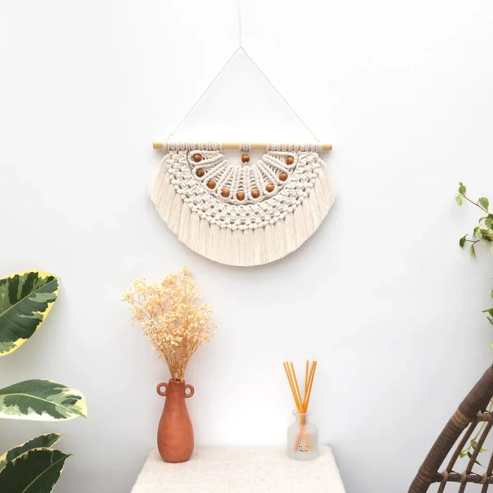 Bohemian Chic Macrame Wall Hanging Tapestry Cotton Rope Hand Woven Tapestry Home Living Room Decoration Aesthetic Gifts