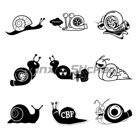 Funny Turbo Snail Car Sticker Auto Notebook Motorcycle Waterproof Sun Protection Vinyl Accessories Decoration