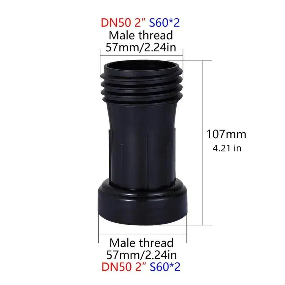 IBC Tank Connector Extension Hose Fitting 2 Inch DN50 Plastic Adapter for Garden Irrigation Systems High Pressure Resistant Up t