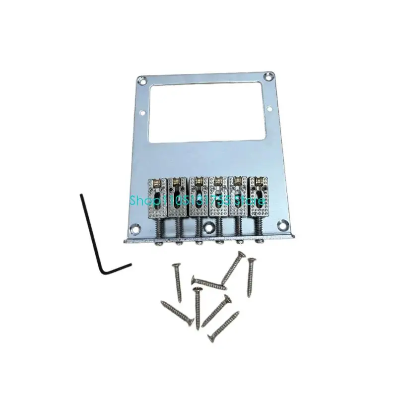 K0EF Roller String Contact Guitar Bridge for Electric Guitar Maintenance, Six Adjustable Units, Metal Plate with Hardware