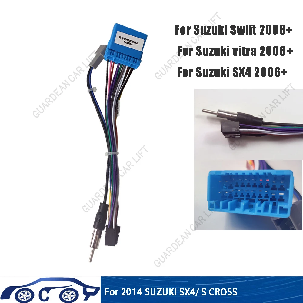 

16PIN Adaptor Wiring Harness For Suzuki Swift SX4 2006+ Stereo Install Aftermarket Car Audio Player MP5 Power Calbe