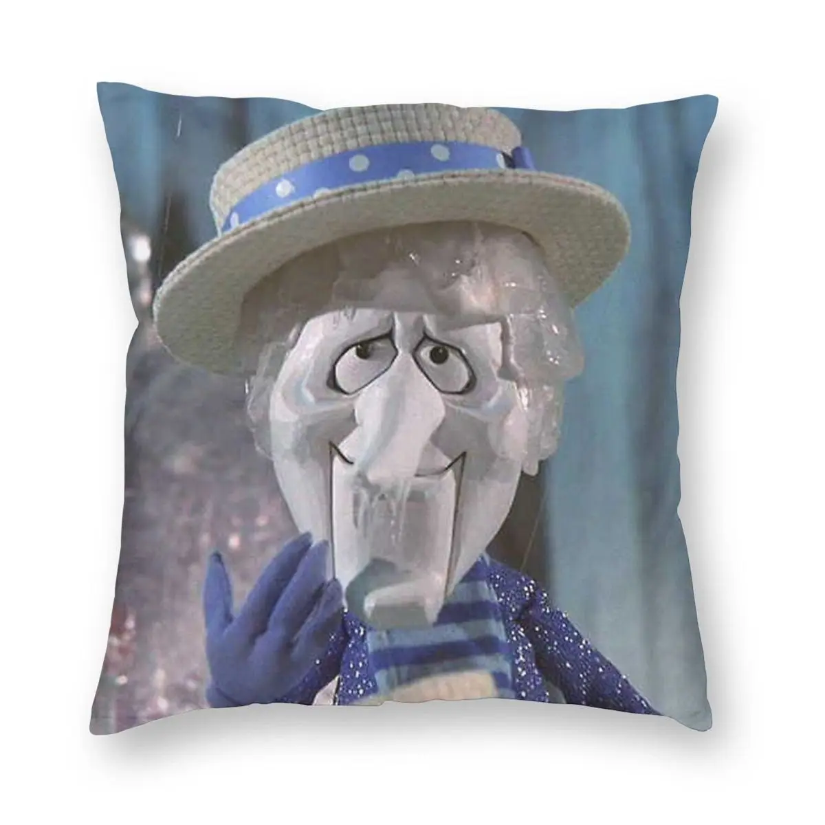 كسوة وسادة مربعة من البوليستر والكتان المخمل ، كسوة وسادة مبتكرة بسحاب ، غطاء وسادة منزلية بدون سانتا كلوز ، كباس تجميد #3