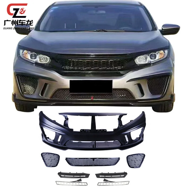 

Factory Direct ABS Material MS Style Car Bumper Front Bumper Rear Bumper for Honda Civic 10th Generations 2016-2020 Car Bodykit