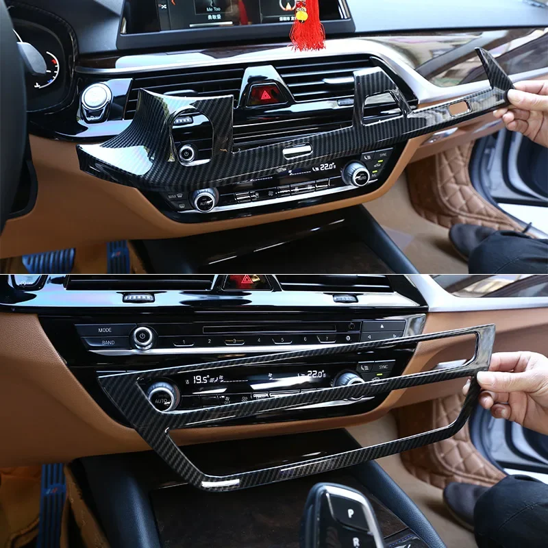 For BMW 5 Series G30 2018-2022 ABS Car Center Console Air Conditioning Outlet CD Panel Cover Decoration Sticker Trim Accessories