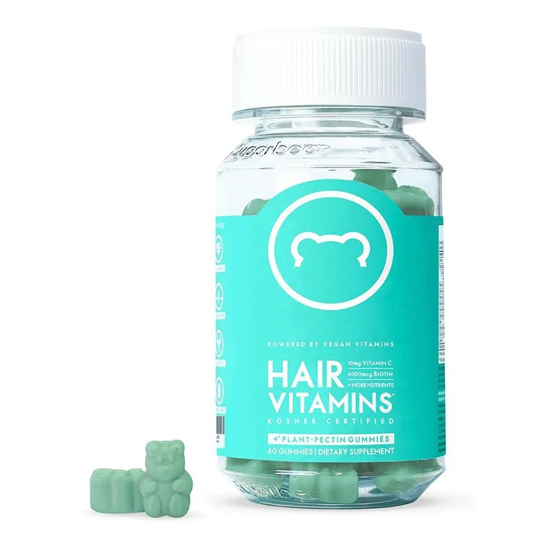 60 Stück/Flasche Bären haar vegane Vitamin gummis für das Haar wachstum Frauen Männer reparieren beschädigte Haare Haut und Nägel Vitamine Zucker