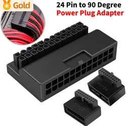 ATX 24 Pin to 90 Degree Power Plug Adapter Desktop PC Motherboard Power Supply Cable Connectors Modular for Power Supply Cables
