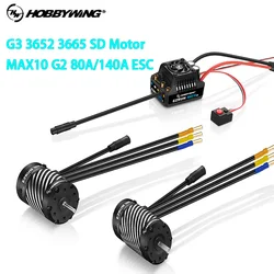 Upgraded Hobbywing Ezrun Max10 G2 80A/140A Sensored Brushless ESC 3652SD/3665SD G3 Motor For 1/10 RC Cars
