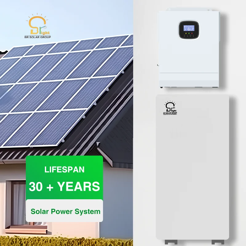 BR SOLAR 5kwh Complete Solar Panel System Full Set 10kva Hybrid Solar Power System with Battery for Home Use