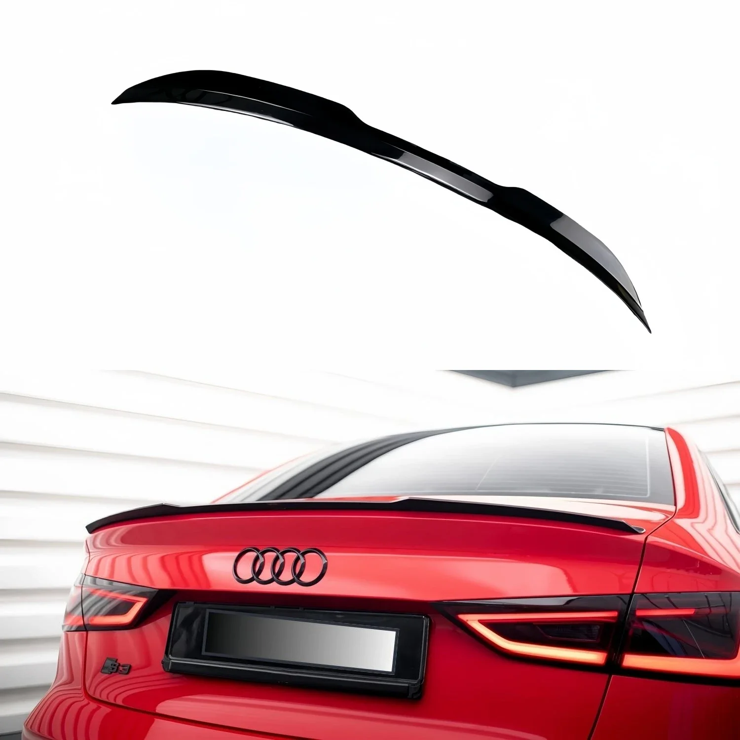 Gloss Black Maxton Style Car Rear Trunk Spoiler Wings For Audi A3 8V S-Line S3 RS3 Sedan Facelift 2013-2020 Bodykits Tuning