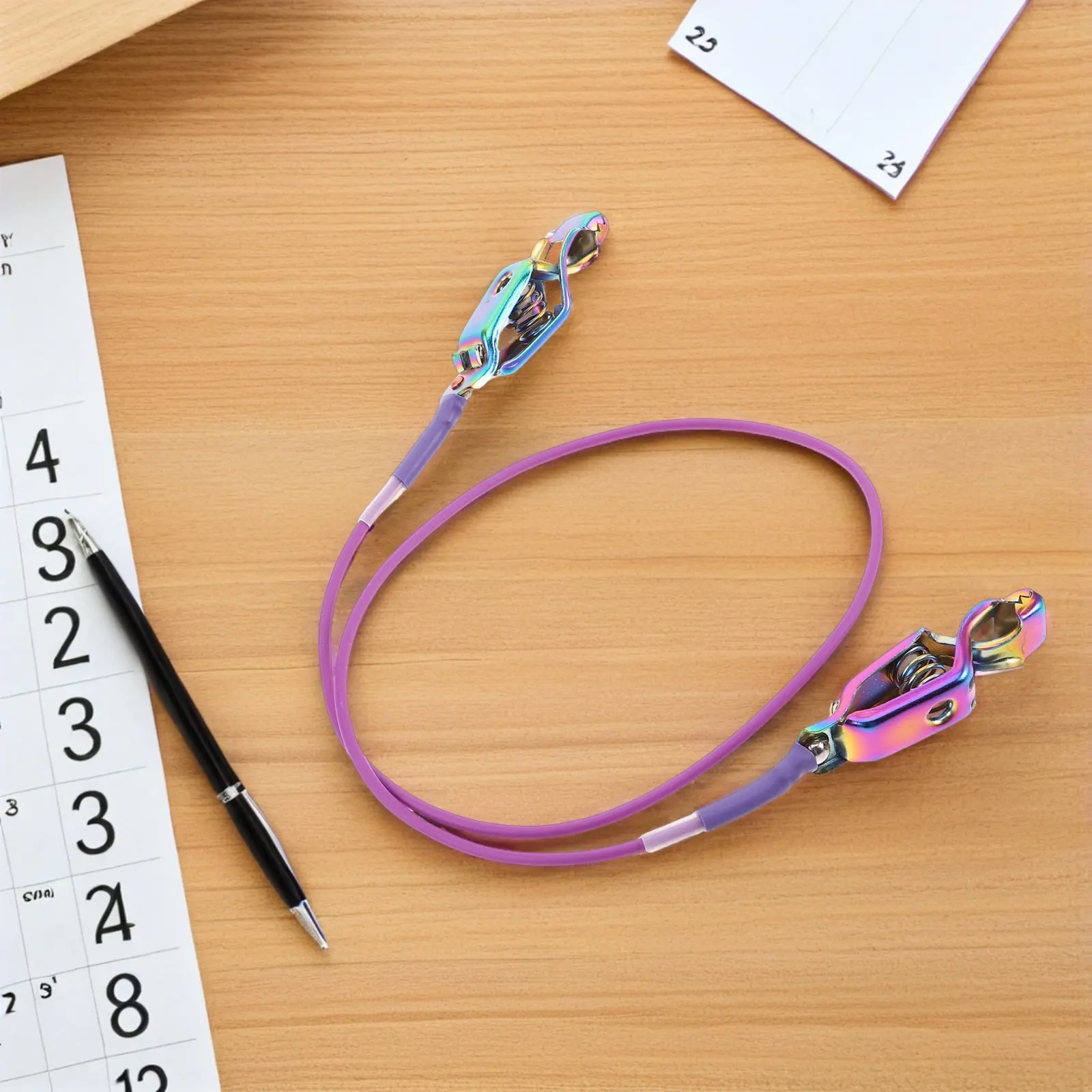 

High Visibility Blue Fencing Foil Cord with Stainless Steel Wire Clamp Universal Mask Connector for Foil Epee Body Wire