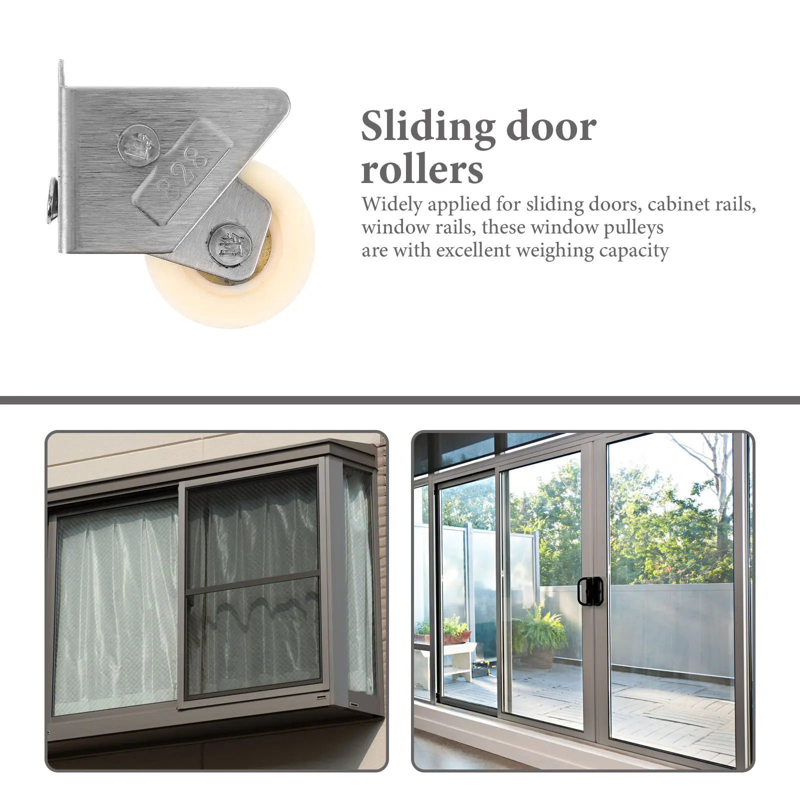 

Sturdy Metal Window Pulley Heavy Duty Sliding Door Roller Adjustable Track Bearing Wheel Replacement For Cabinet Garage