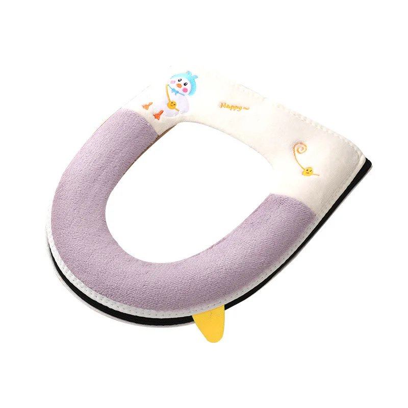 Home Toilet Mat with Handle Cute Duck Zipper potty Cushion Thickened soft Toilet Seat pad Covers warm Closestool cape universal