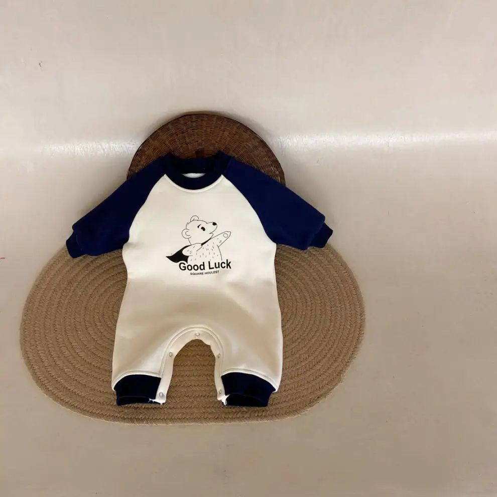 Newborn Baby Boy Girl Fleece Inside Romper Cotton Bodysuit Onepiece Winter Clothes Infant Toddler Jumpsuit Baby Clothing 3-18M