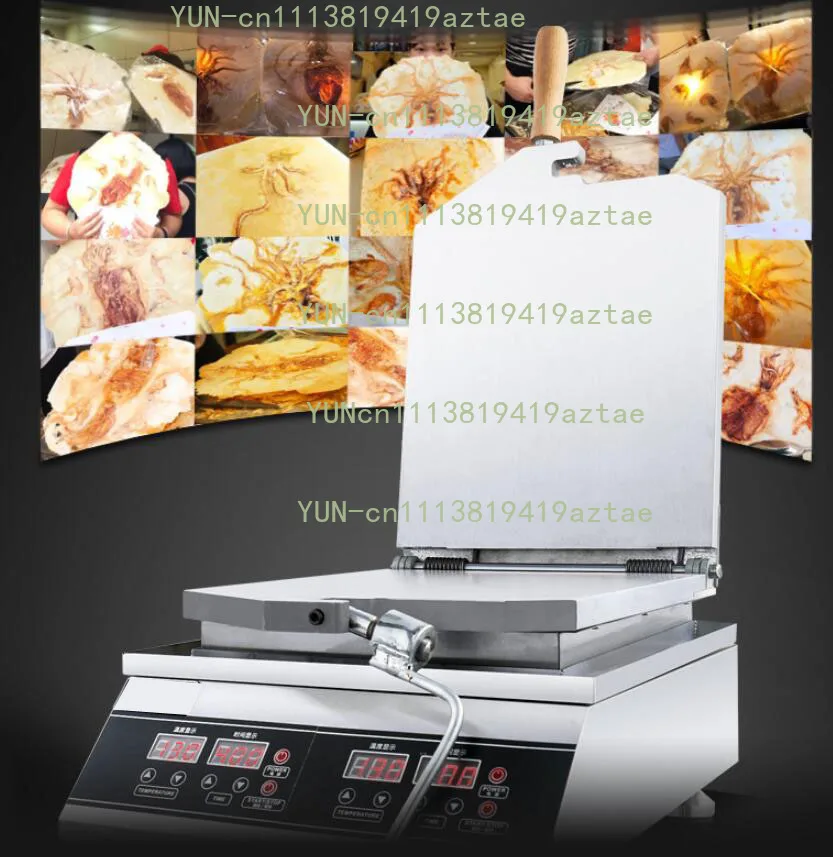 110V 220V Freshly Made Prawn Tako Senbei Maker Machine Pancake Grill Roaster Seafood Fossil Cake Machine Octopus Cracker Machine
