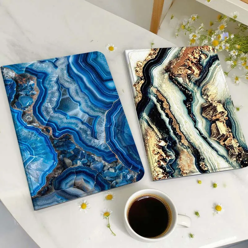 

Blue Agate Stone Pattern Tablet Case For Samsung Galaxy Tab A A7 A8 A9 A11 S6 S11 Lite Plus 10.1 10.4 10.5 Inch 2022 2025