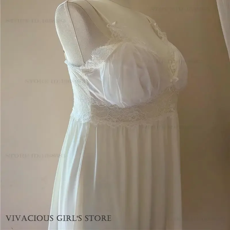 

Large Size Female Nightgown Intimate Lingerie Summer New Ice Silk Sleepwear Home Dressing Gown Sexy Patchwork Lace Nightdress