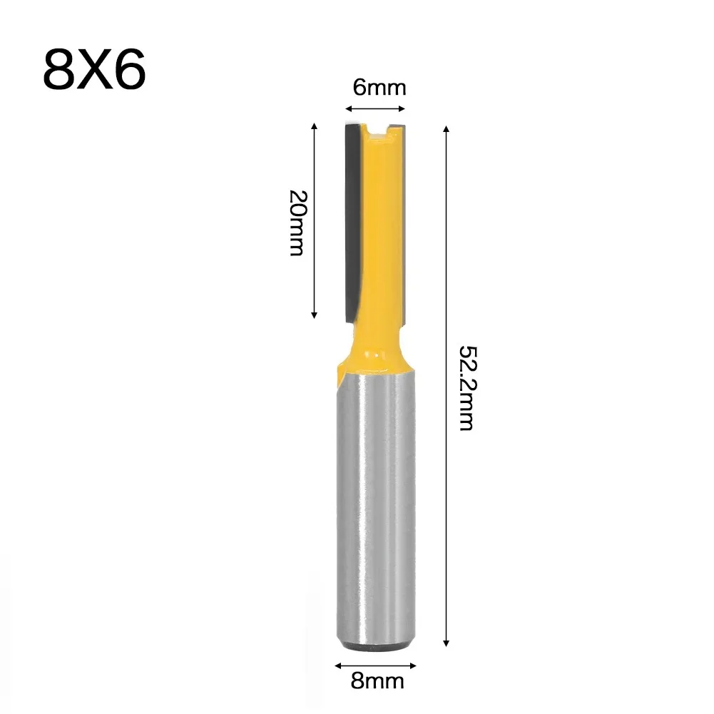 Straight Router Bit Clean Woodwork Tool 6/10/12/16mm Carbide Cleaning Bit Milling Cutter Wood Universal Durable