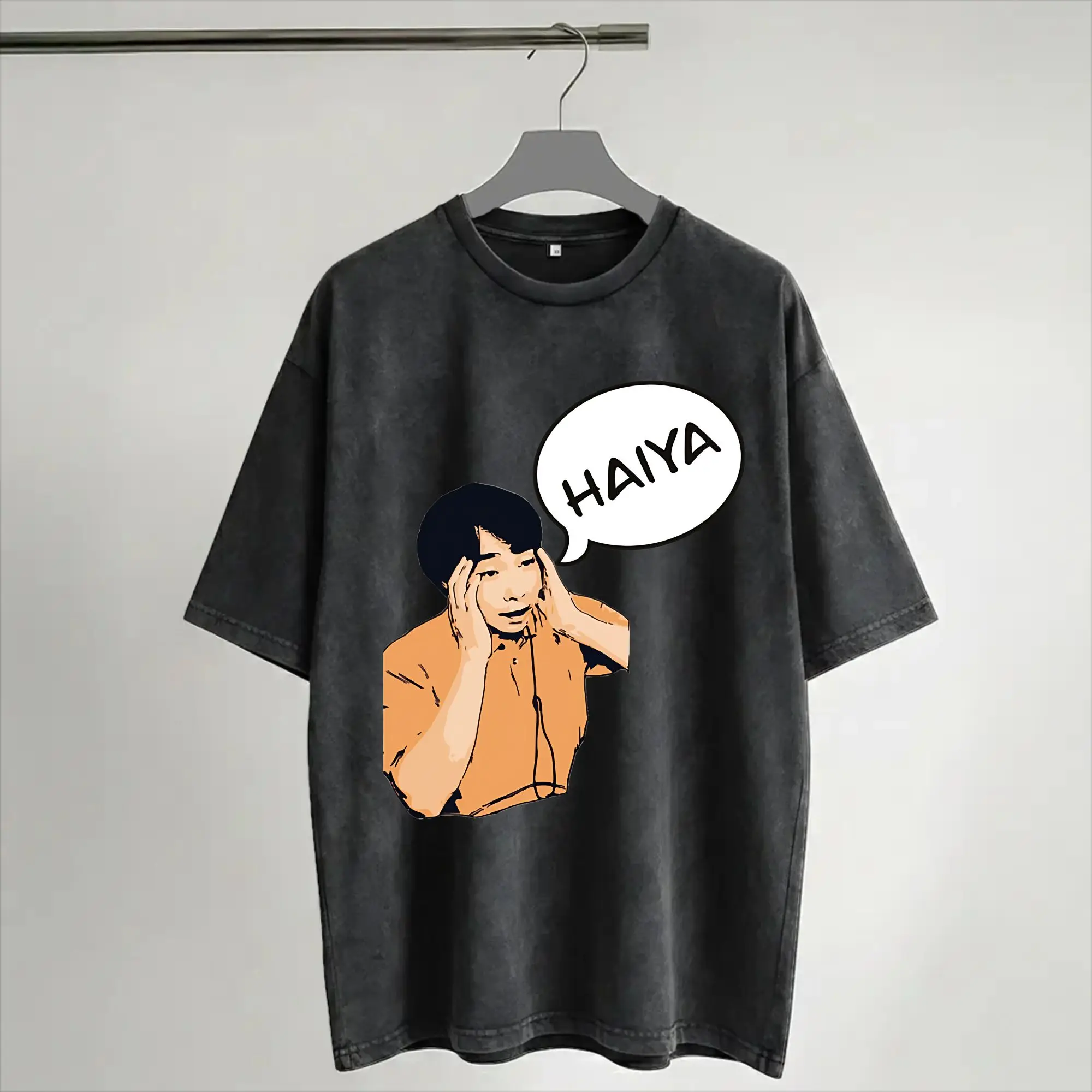Summer Uncle Roger Saying Haiya Meme Washed Shirt Merch Oversize T-Shirts  Men Women Tee