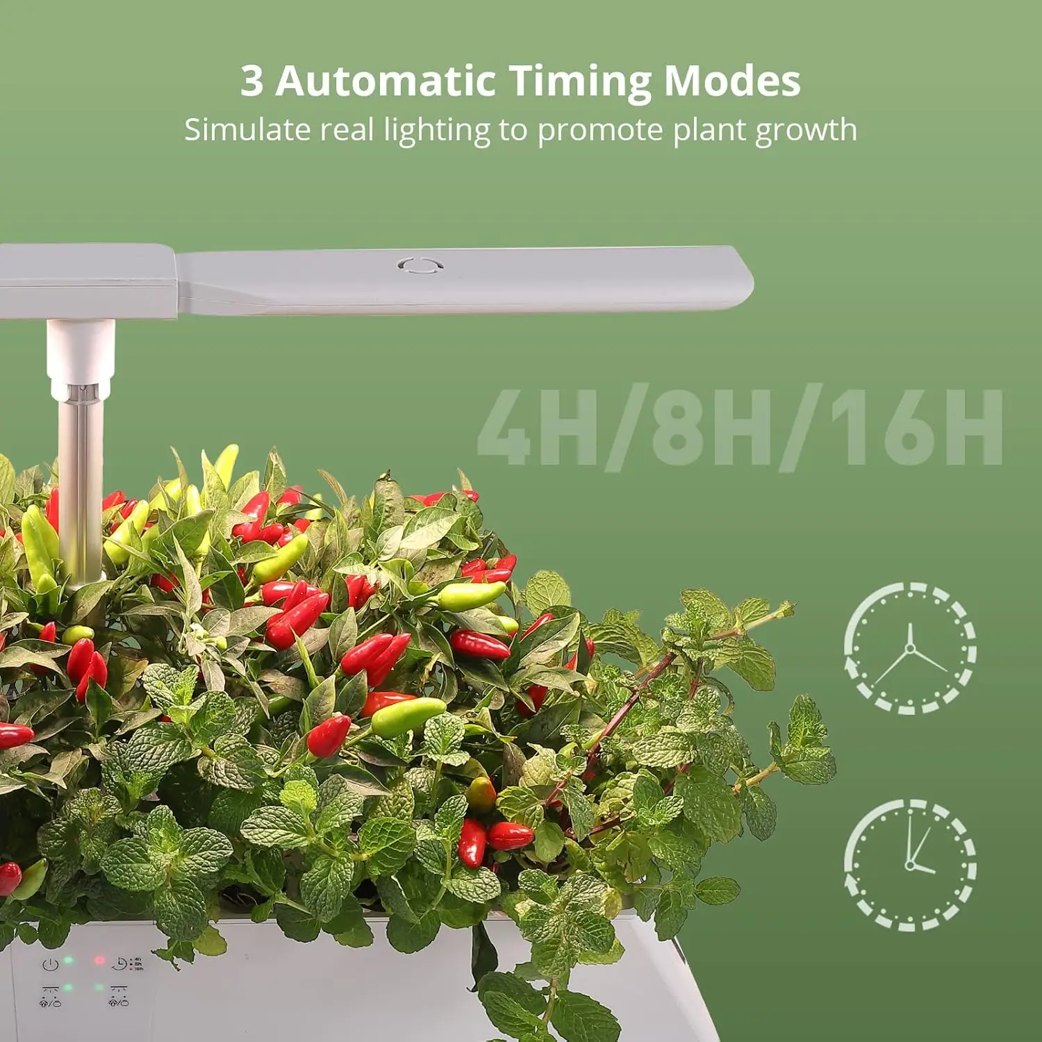 12 Pods Hydroponics Growing System Indoor Garden, with 5 Color Full Spectrum LED Grow Light,Separate Control with 3 Timing Modes