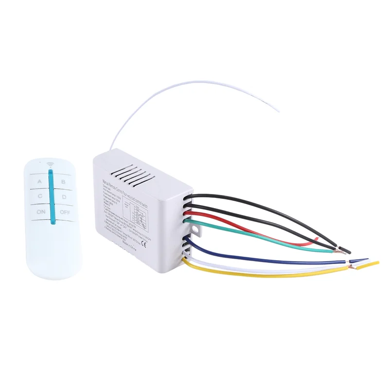 A25P 4 Way Light Lamp Digital Wireless Remote Control Switch ON/OFF 220V