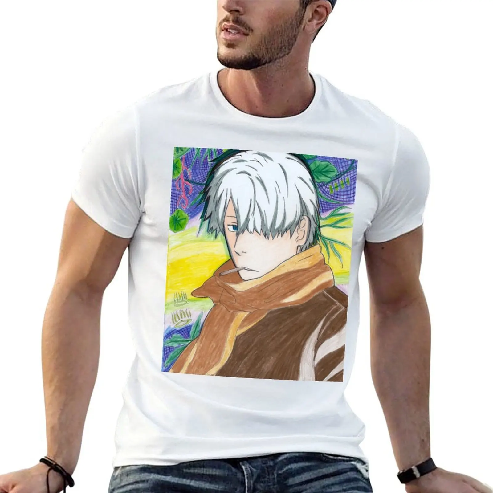 mushishi ginko T-Shirt football t shirt Funny t-shirt tee shirts for men