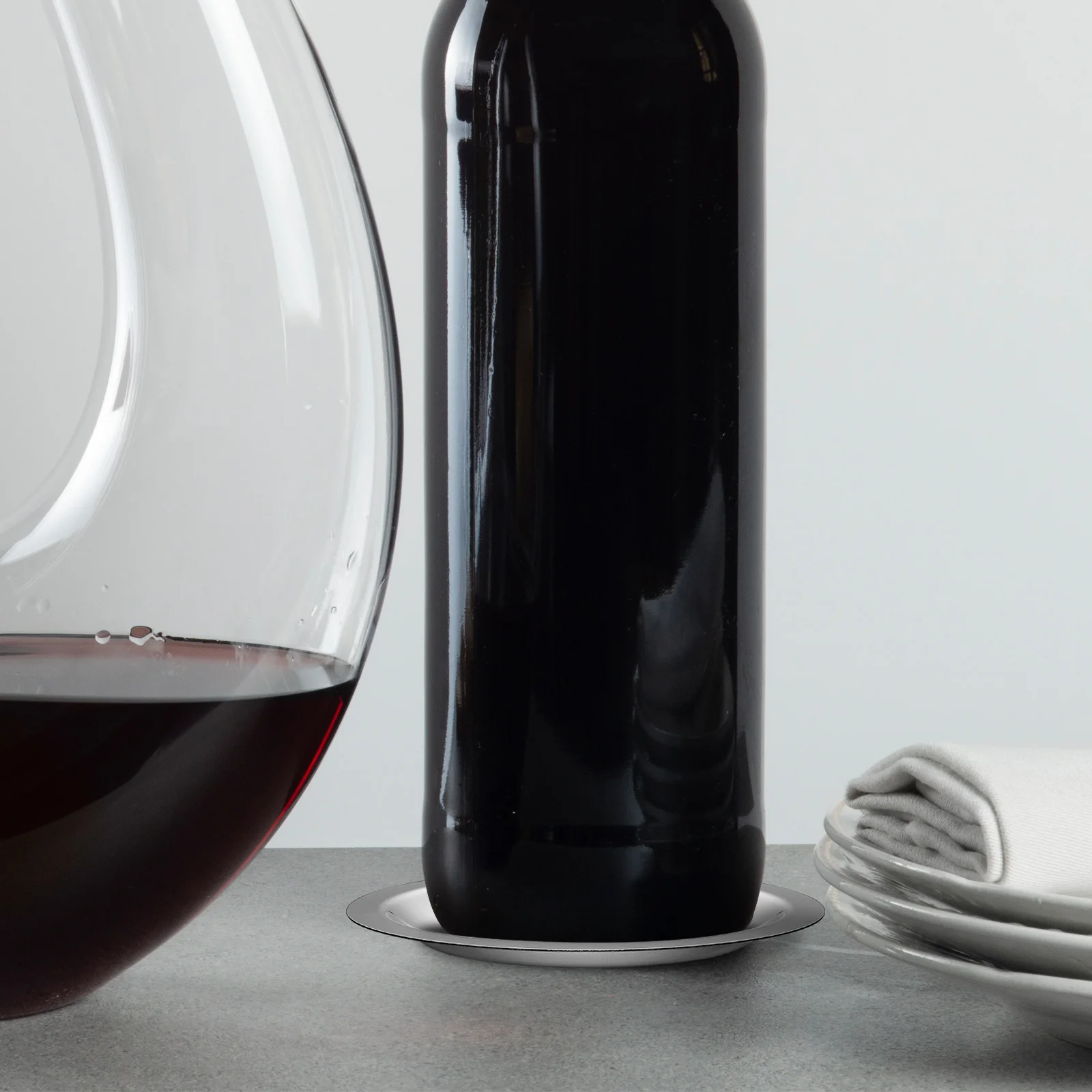 

2pcs Wine Bottle Coaster Stainless Steel Heat Resistant Non Slip Round Reusable Kitchen Dining Table Pad For Red Wine Teacup