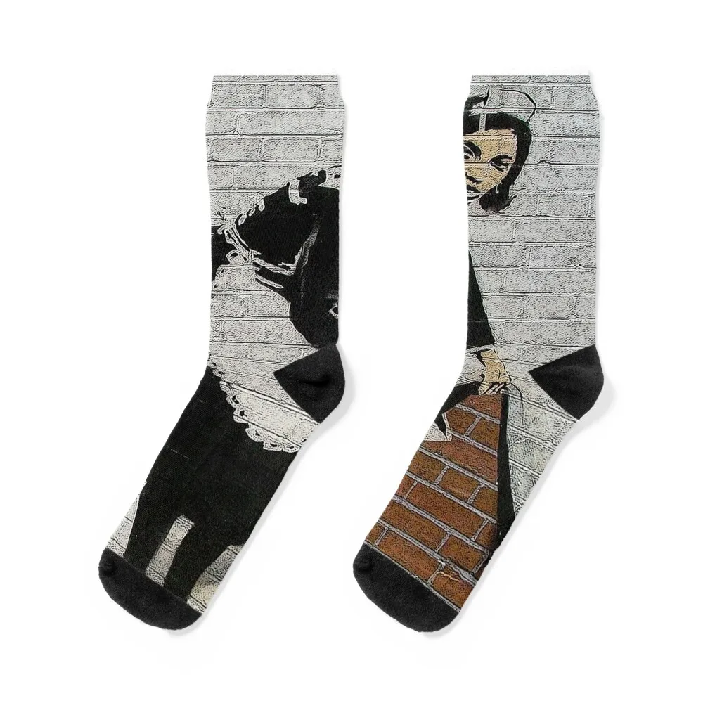 

Banksy's Sweeping it Under the Carpet Socks compression Climbing Socks For Man Women's