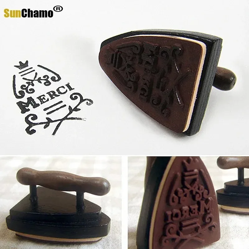 ختم الخشب الفرنسي شكرا لك شكل الحديد القرطاسية DIY بها بنفسك سجل القصاصات مذكرات الديكور المطاط Stamps اليدوية الحرفية الجدة Ite #6