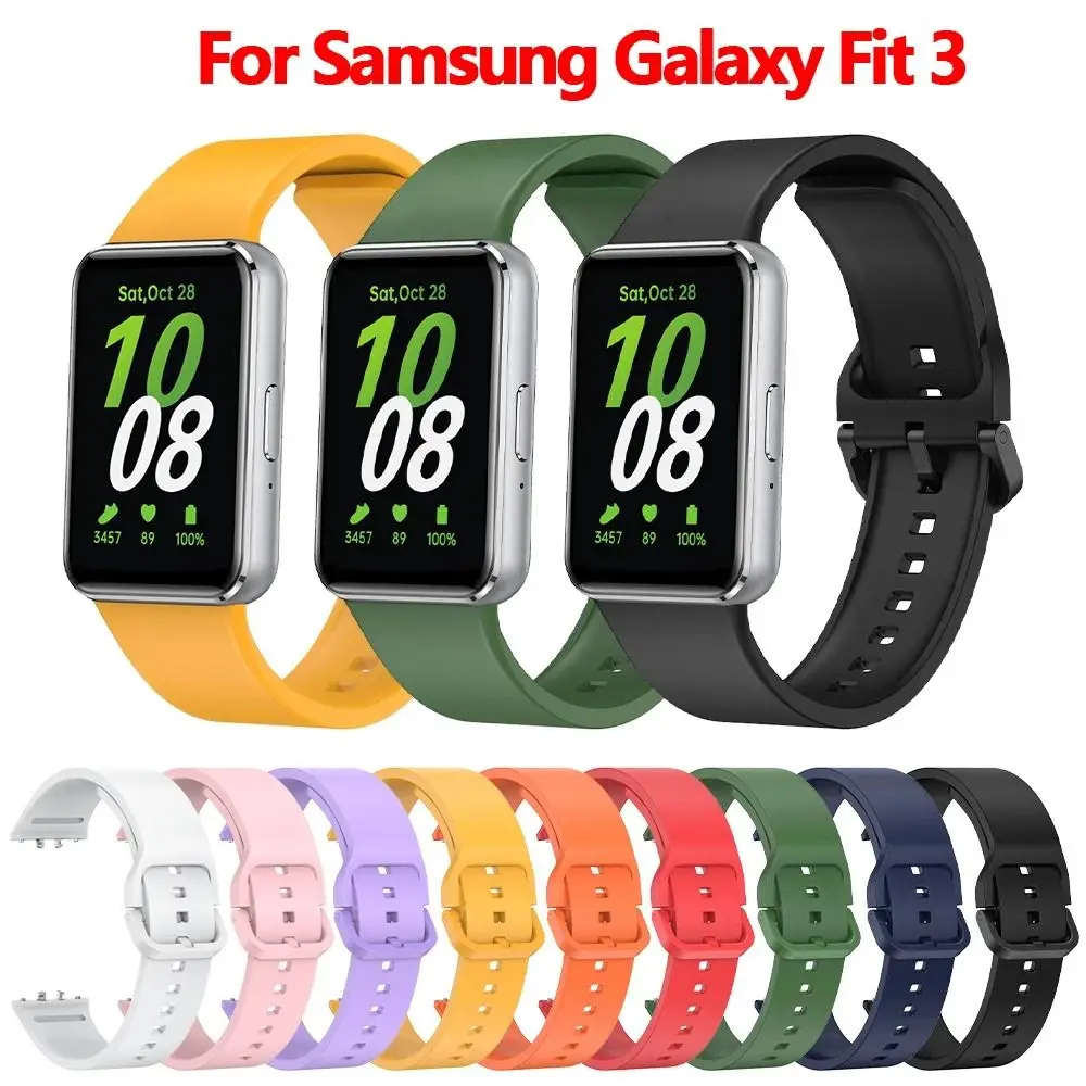 Silicone Strap For Samsung Galaxy Fit 3 Smart Watch Replacement Wrist Band Sport Bracelet For Galaxy Fit3 Watchband Accessories