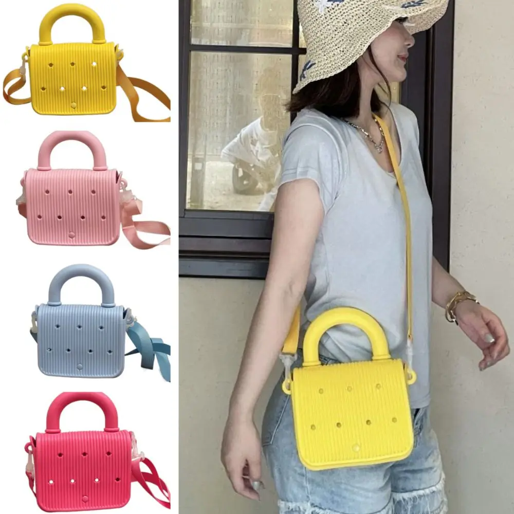 

Anti-slip Waterproof Beach Bag Top Handle Adjustable straps EVA Handbags With Hole Sandproof DIY Cartoon Crossbody Tote Summer