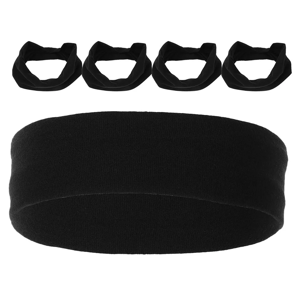 

5Pcs Youth Sports Headbands for High Sweat Absorption Lightweight Breathable Elastic Hair Bands for Football