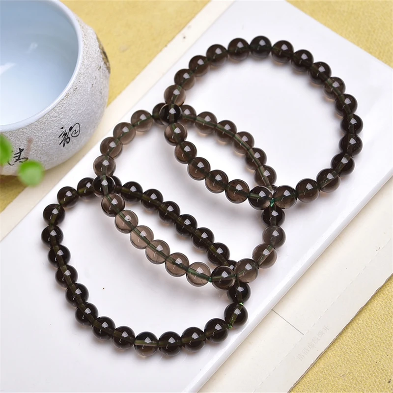 7.5MM Natural Sirian Meteorite Bracelet For Women Men Love Gift Crystal Beads Strands Jewelry Gift 1PCS