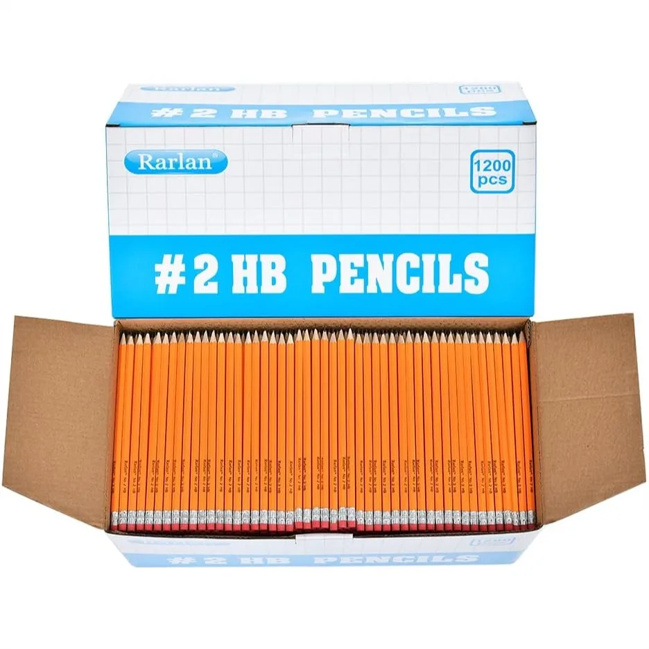 

#2 HB Pencils, Pre-sharpened, 1200 Count Bulk Pack for Classroom, High Quality Wood, Hexagon Shape