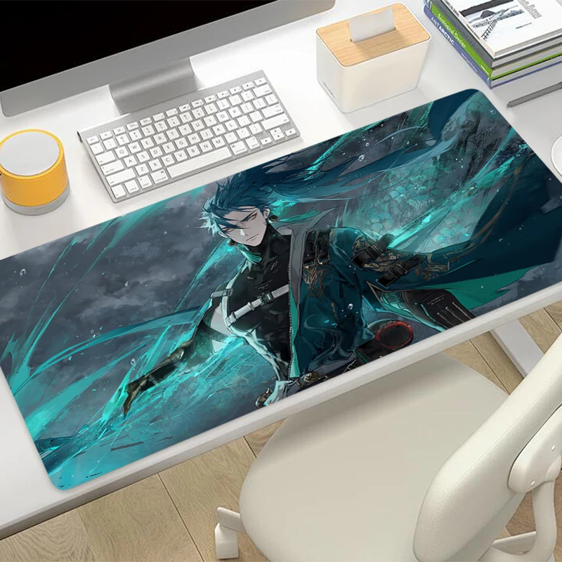 W-wuthering Waves Jiyan Mousepad Office Computer Desk Mat Keyboard Mouse Pad Cushion Non-slip Deskpad PC Large Mousepad