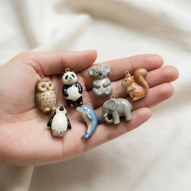Trendy Animal Themed DIY Pendant Charms Lovely Elephant Squirrel Panda Decor for Jewelry Making Custom Keychain Bracelet Access