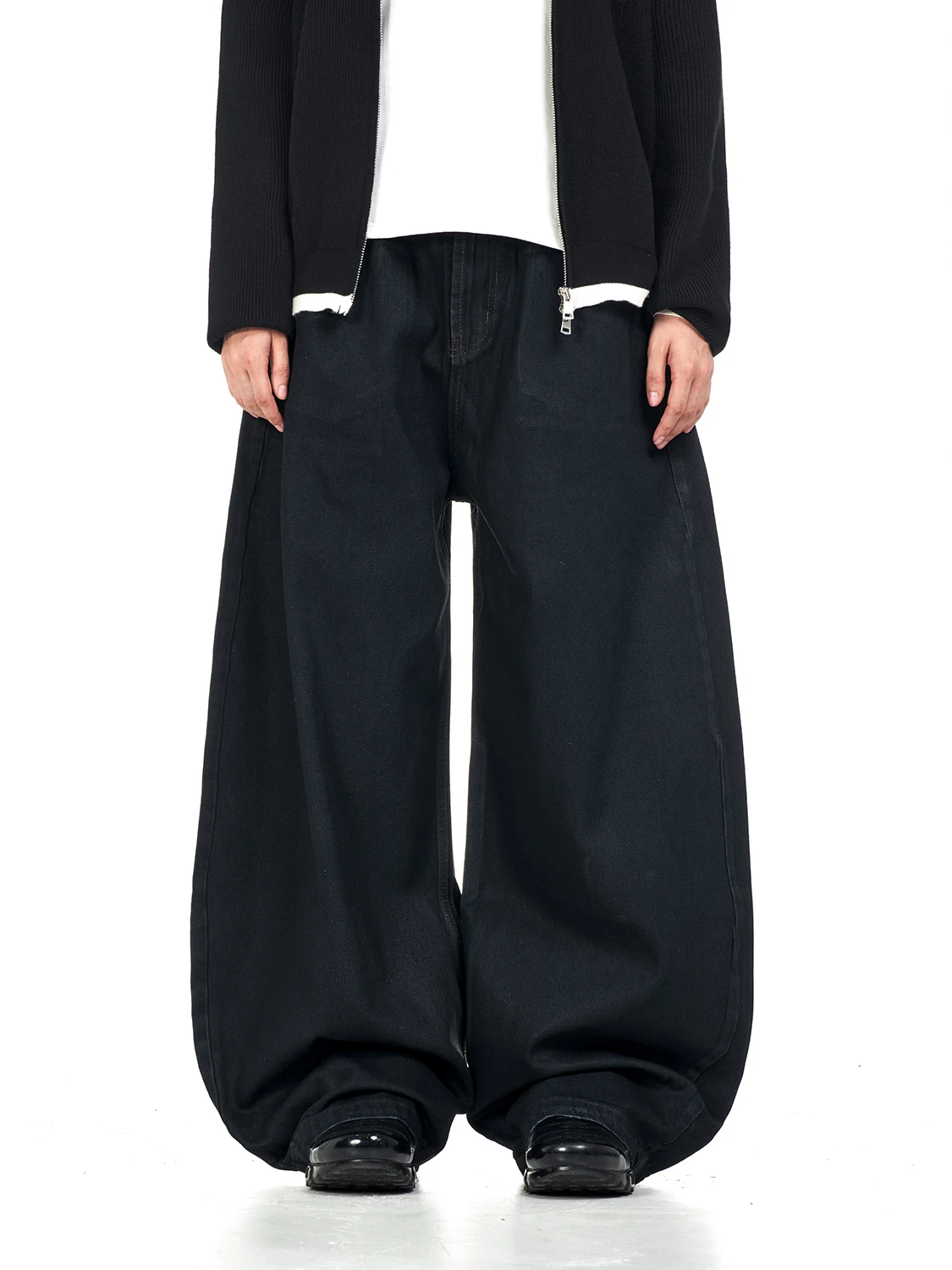 

American Retro Wide Leg Knife Jeans Men's Women's Autumn Winter New Sle Casual Cotton Polyester Blend Straight Cut Trousers