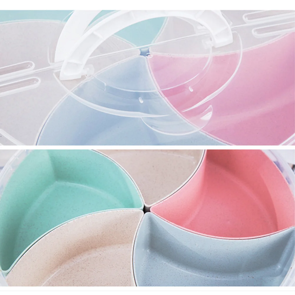 

5 Section Candy Box Transparent Sealed Dried Fruit Container with One Side Open Lid Eco Friendly PP Plastic Snack Storage Fruit